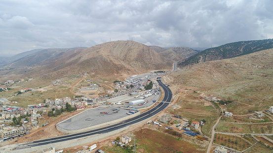 The Lebanese-Syrian border in an aerial shot