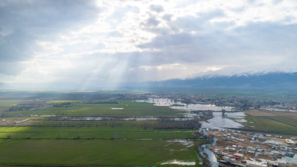 istock The flood river in an agricultural plain 1366651335