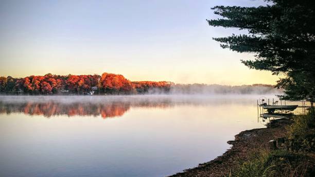 istock Autumn Lake Sunset 1366652595
