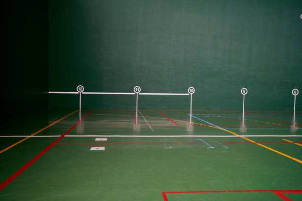PAMPLONA, NAVARRA SPAIN JANUARY 13 2022: Fronton court to practice indoor sports such as Basque pelota, handball or basket tip. High quality photo