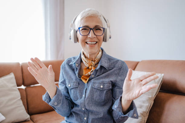 istock Talking to the interlocutor via video call 1366657336