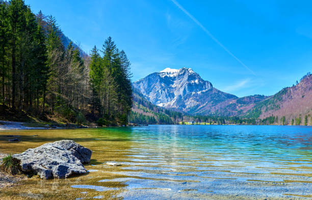 istock Vorderer Langbathsee lake in Alps mountains, Austria. Beautiful spring landscape. 1366660945