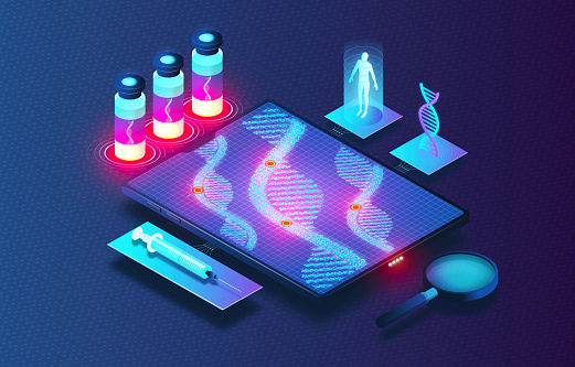 mRNA Technology - Messenger RNA Technologies - Innovative Platform for the Development of New Medical Therapies - Next Generation of Vaccine Therapies - 3D Illustration