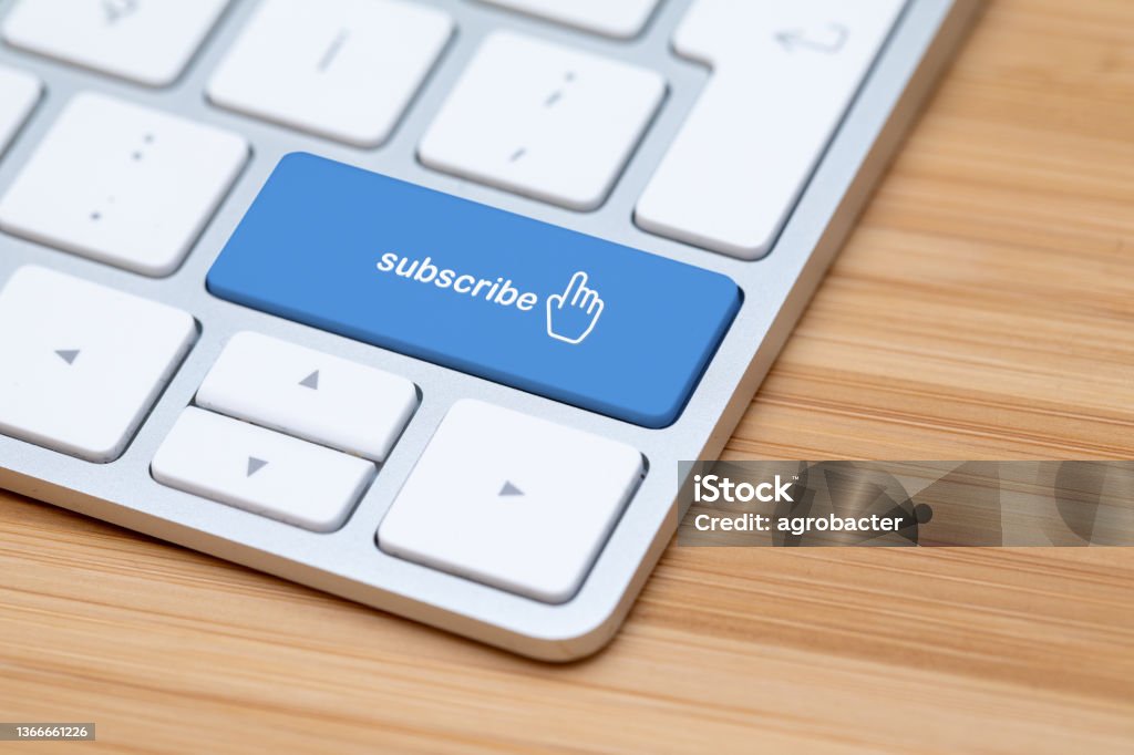 Subscribe button on a keyboard Subscription Stock Photo