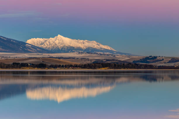 istock Winter landscape at sunset. 1366662708