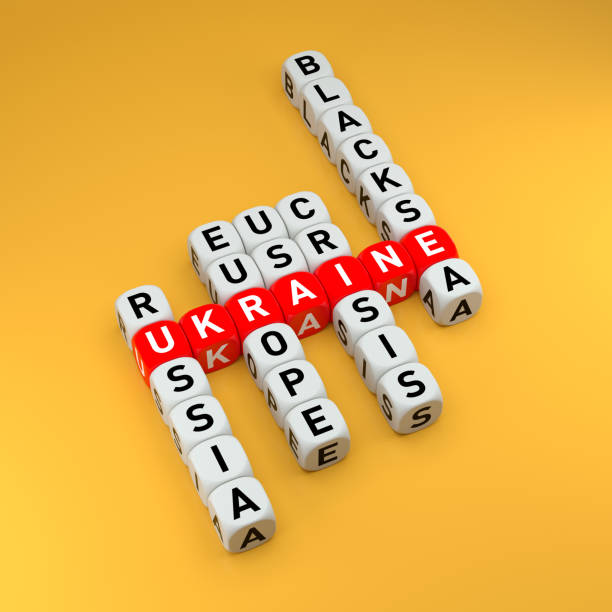 istock Russian Ukraine Conflict Concept Crossword with Dice. 3d Rendering 1366663877