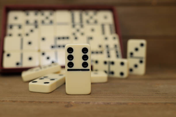 istock Close-up image of dominoes 1366665595