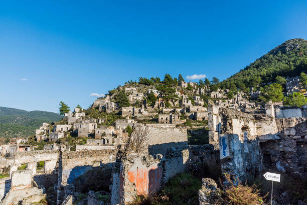 istock Abandoned Kayakoy (Levissi Village, Karmylassos) stone houses 1366665721
