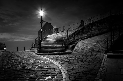 199 steps, Whitby  North Yorkshire Black and white