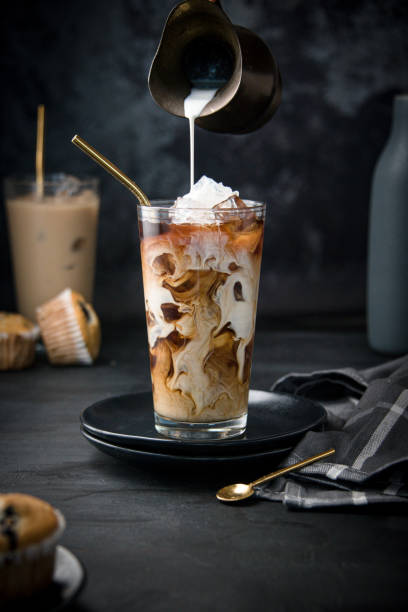 istock Glass with ice and coffee 1366671267