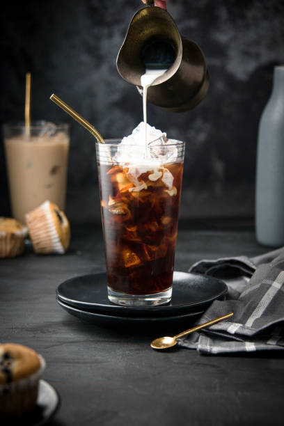 istock Glass with ice and coffee 1366672056