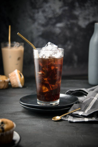 istock Glass with ice and coffee 1366672304