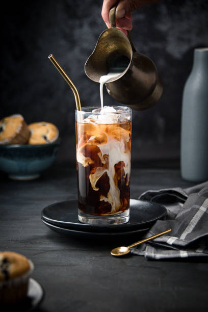 istock Glass with ice and coffee 1366672472