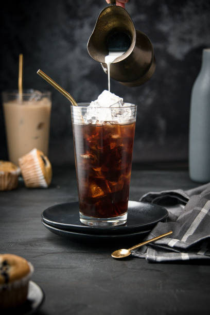 istock Glass with ice and coffee 1366672530