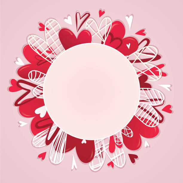 illustrazioni stock, clip art, cartoni animati e icone di tendenza di cornice di cuori divertenti su sfondo rosa - vector excitement white red