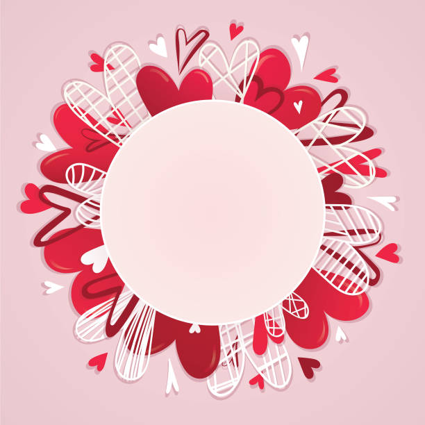 ilustrações de stock, clip art, desenhos animados e ícones de fun hearts frame on a pink background - vector excitement white red