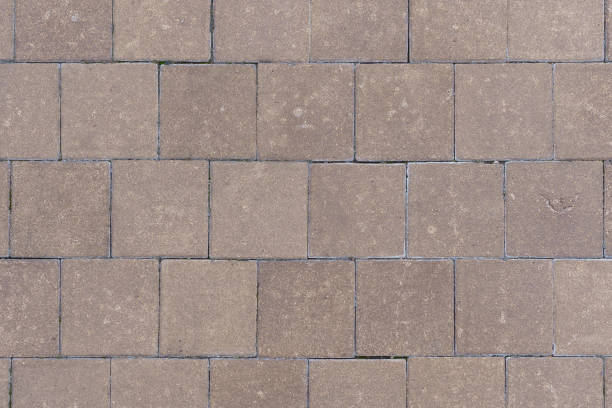 istock Looking down on a brick walking path, for use as an overlay or textured background. 1366679459