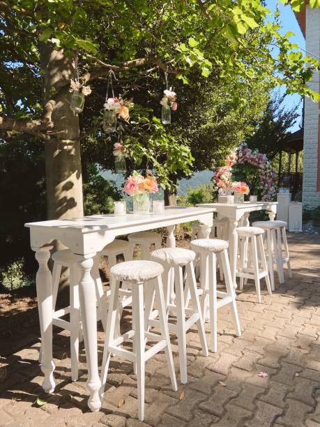 istock white lacquered bar table and bar chair 1366686201