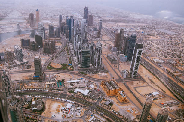 istock Top view of dubai city 1366698715