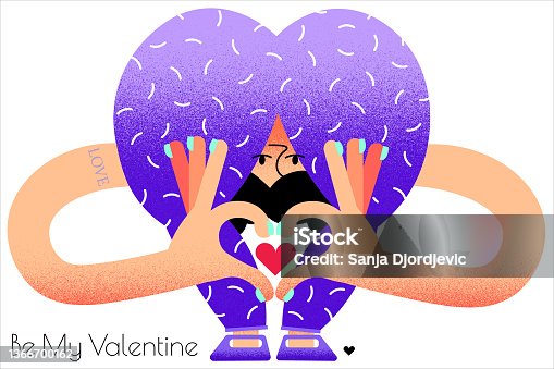 istock Woman making heart shape 1366700162