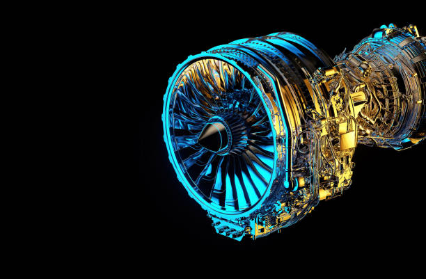 istock 3D rendering of Turb fan engine section isolated on pure background. 1366703956