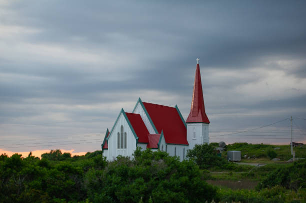 istock Church in Peggy's Cove at sunset 1366706487
