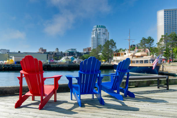 istock Adirondack chairs along the Halifax Harbour 1366706541
