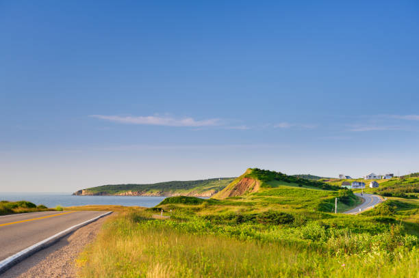 costa del sentiero cabot nell'isola di cape breton, nuova scozia - canadian beach foto e immagini stock