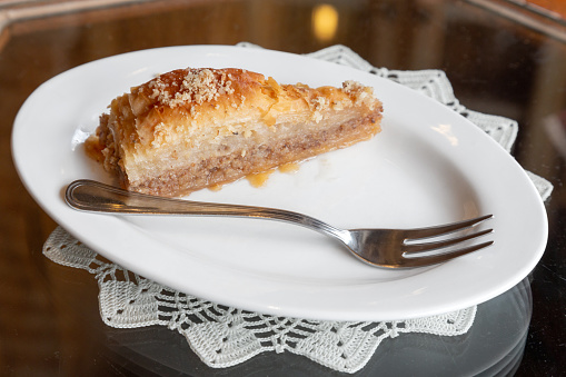 Delicious baklava on the plate