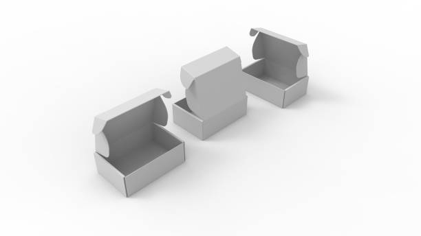 istock 3D rendering of a design mockup template of a cardboard product packaging box. Empty box isolated 1366721623