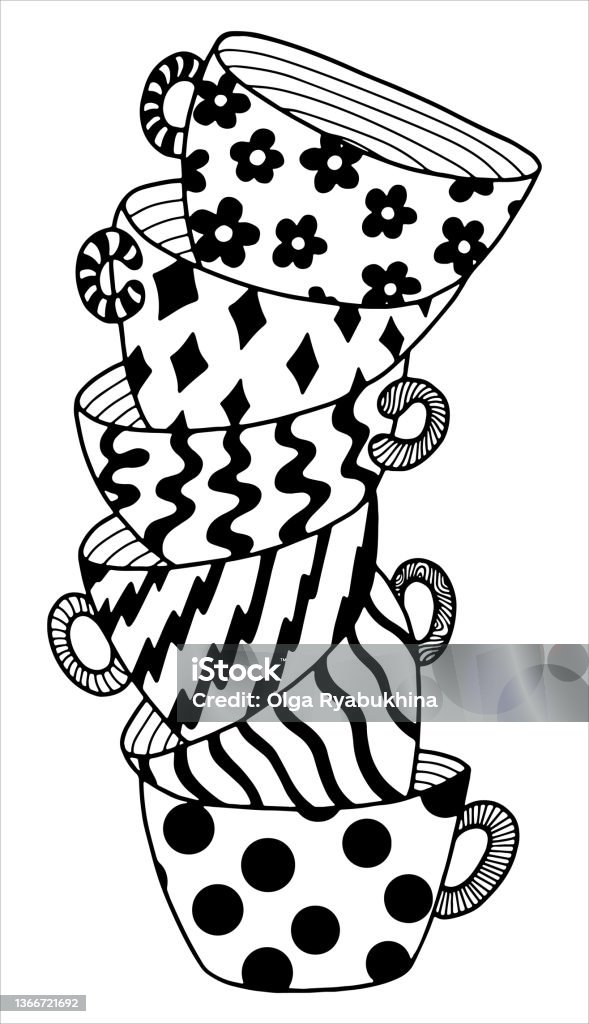 Stack Cup Svg A Stack Of Cups Vector Stock Illustration - Download Image Now ...