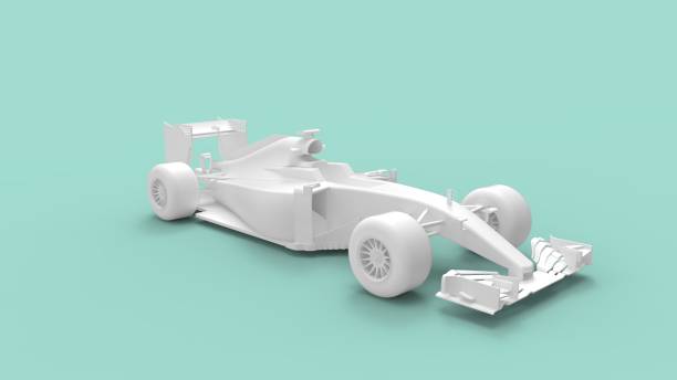 istock 3D rendering of a high speed race car blank template model isolated. 1366721755