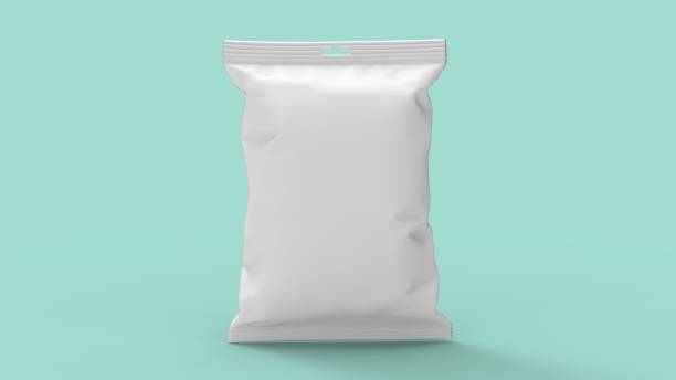 istock 3D rendering of a renderd concept model plastic wrap hanging sack sachet packaging isolated on empty space. 1366721785