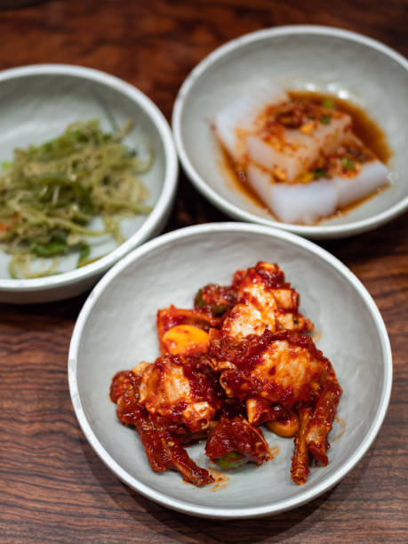 Korean Food: Pickled crab with chili sauce and appetizer