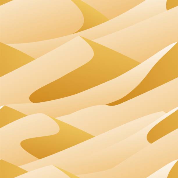 istock Desert dunes. Sandy hills seamless pattern. Landscape of southern countryside. Cool cartoon style. Vector 1366725073