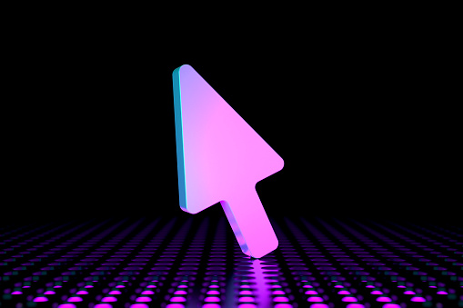 Backlit neon color Cursor Arrow symbol