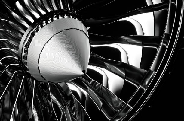 istock 3D rendering of Turb fan engine section isolated on pure background. 1366729840