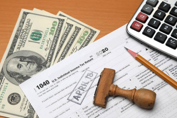 istock Tax time form calculator planning audit finance 1366735630