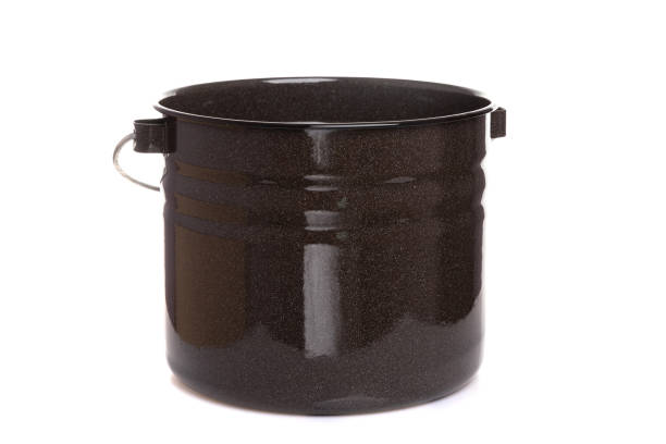 istock empty metal pan in brown color on white background 1366737868