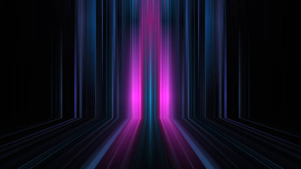 istock Futuristic showcase concept empty show scene Abstract geometric glow neon background,  technology banner. Product display, Scene 3D Render 1366738036