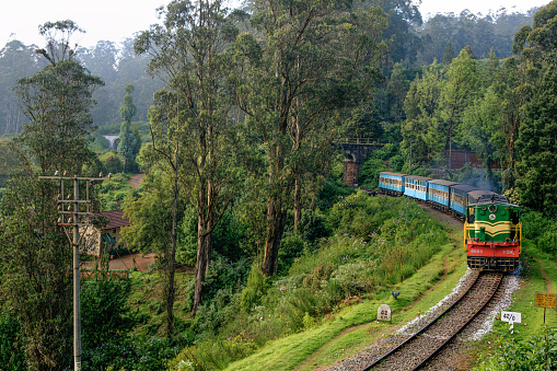 10 26 2009 Nilgiri Mountain train near Lovedan Station. The (NMR) is UNESCO world Heritage site Tamil Nadu.India