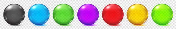 Vector illustration of Transparent colored spheres