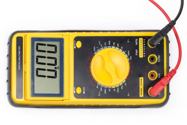 istock Top view of front panel of modern universal digital multimeter 1366741461