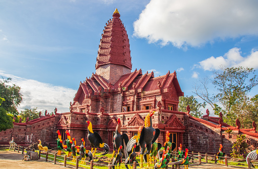 The Thai Temple Wat Phrai Phatthana District Phu Sing of the province of Sisaket in the border area between Thailand and Cambodia is well worth seeing