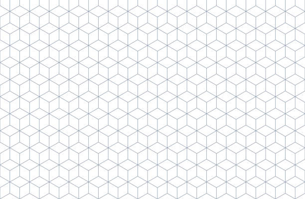 Isometric grid with editable strokes. Vector geometric seamless pattern Isometric grid with editable strokes background. Vector geometric seamless pattern. Can be used as template for technical drawing geometric stock illustrations