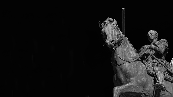 Gattamelata bronze equestrian statue, in the historic center of Padua, erected by the famous renaissance artist Donatello in 1453