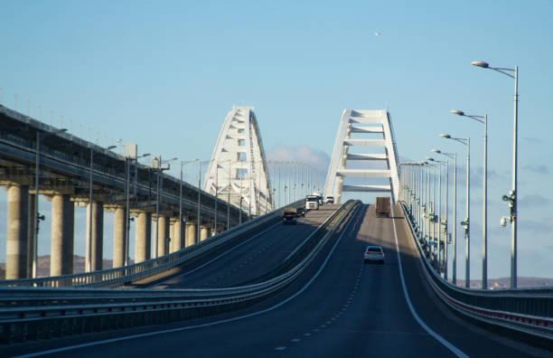 istock Crimean bridge, Crimean peninsula. Built by Putin 1366749692