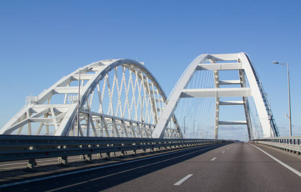 istock Crimean bridge, Crimean peninsula. Built by Putin 1366749742