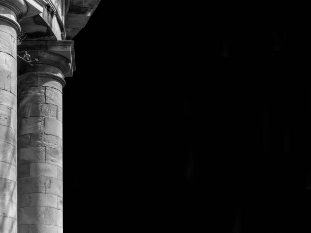 istock Ancient architecture ruins in Tuscany (Black and white with copy space) 1366749897