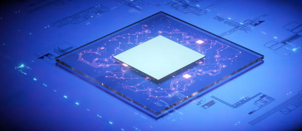 istock 3D rendering of cyberpunk AI. Circuit board. Technology background. Central Computer Processors CPU and GPU concept. Motherboard digital chip. Tech science background. 1366749903